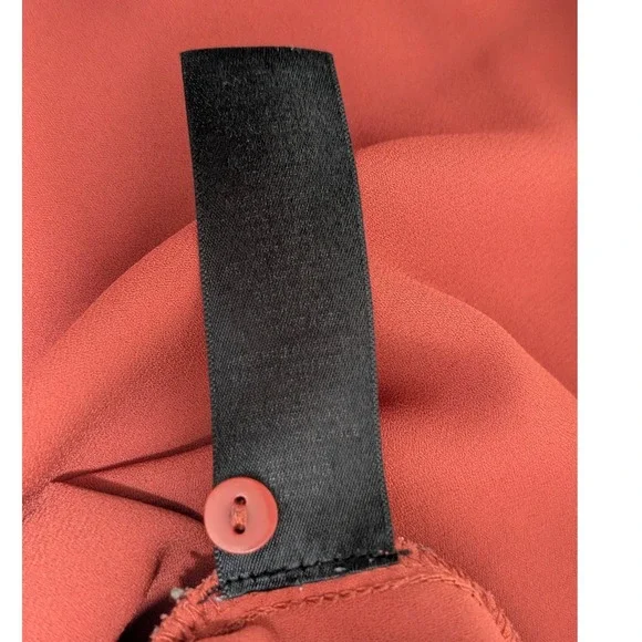 Adrianna Papell Blouse V-Neck Long Sleeve Casual Top Red Orange Size Medium - Picture 5 of 5